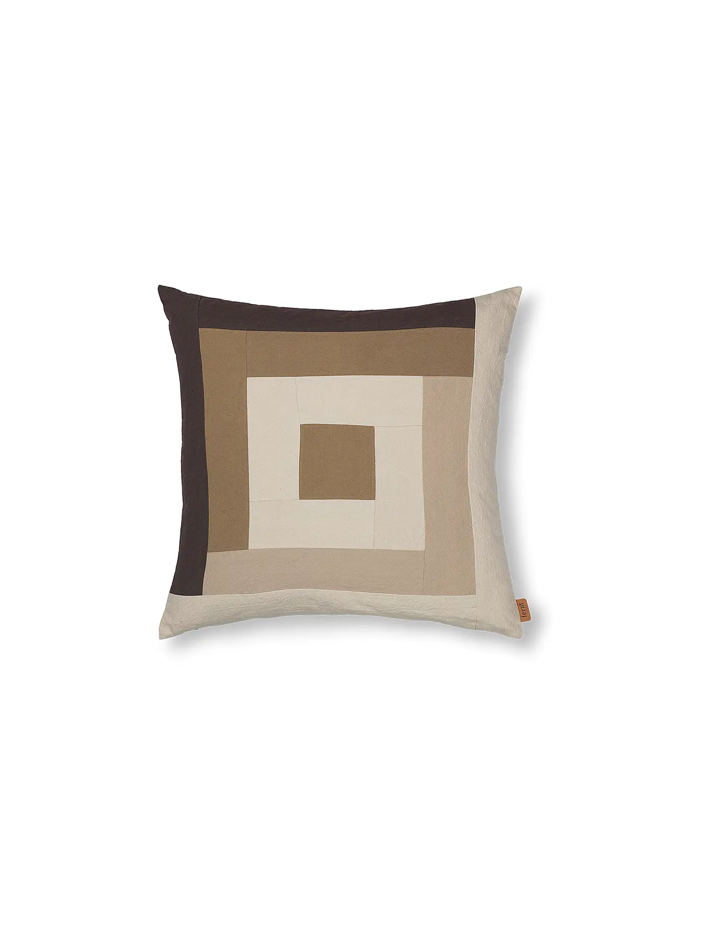 FERM LIVING | Border-Patchworkkissen mit Rand Coffe Dark Sand | 